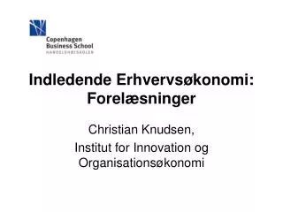 indledende erhvervs konomi forel sninger
