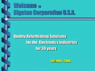 Welcome to Bigston Corporation U.S.A.