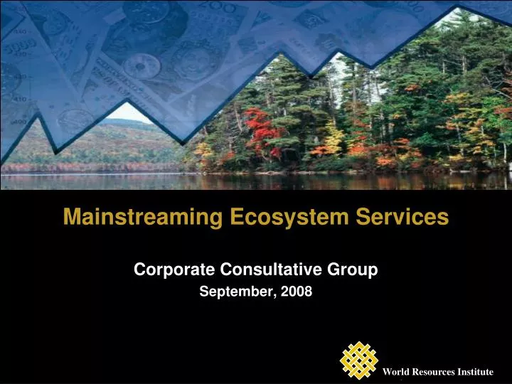 mainstreaming ecosystem services corporate consultative group september 2008