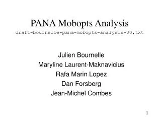 PANA Mobopts Analysis draft-bournelle-pana-mobopts-analysis-00.txt