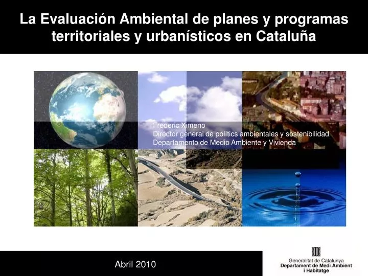 la evaluaci n ambiental de planes y programas territoriales y urban sticos en catalu a
