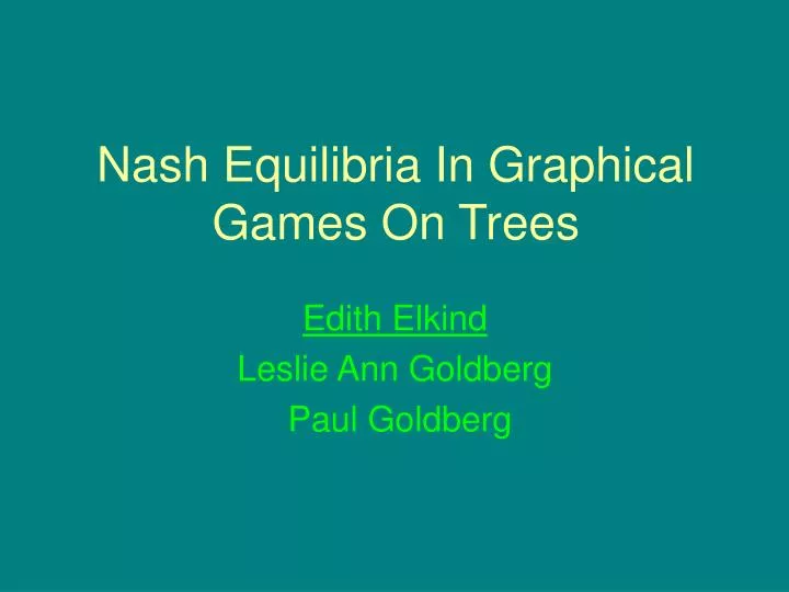 nash equilibria in graphical games on trees