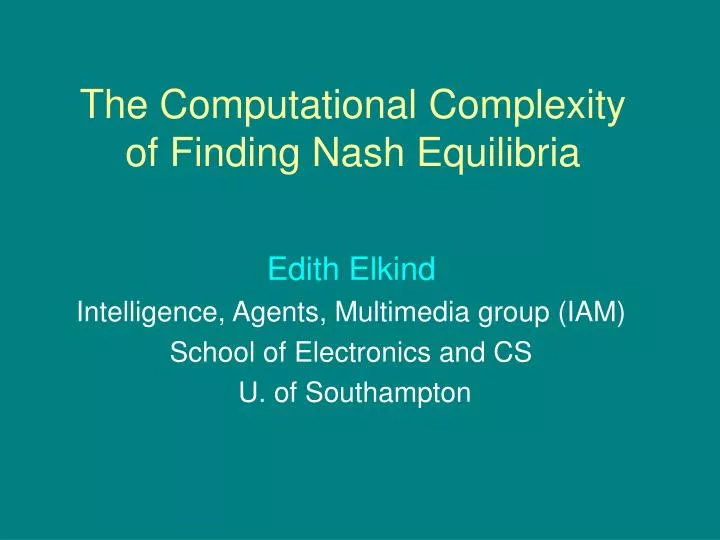 the computational complexity of finding nash equilibria