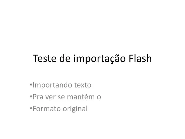 teste de importa o flash