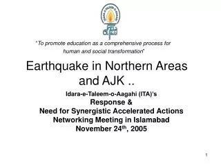 Earthquake in Northern Areas and AJK ..