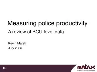Measuring police productivity