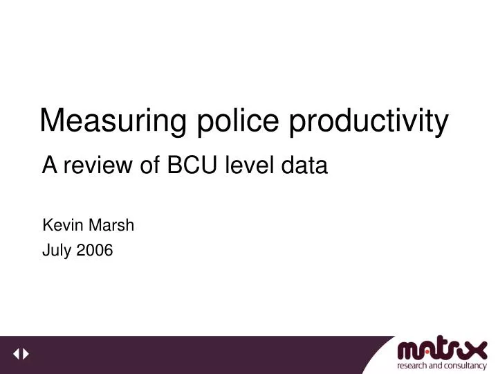 measuring police productivity