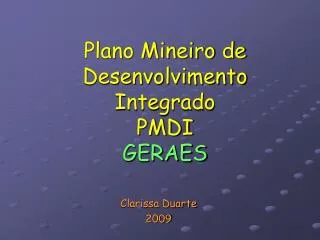 plano mineiro de desenvolvimento integrado pmdi geraes