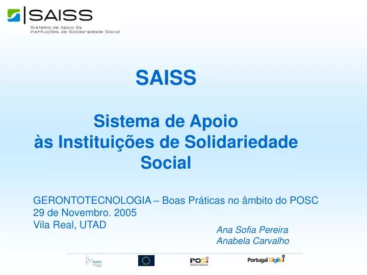 saiss sistema de apoio s institui es de solidariedade social