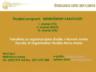 tudijsko leto 2011 2012