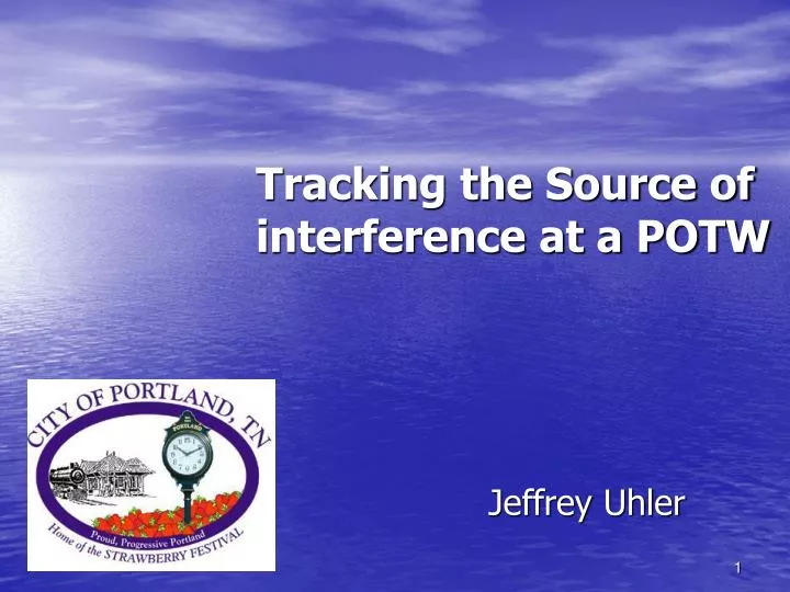 tracking the source of interference at a potw