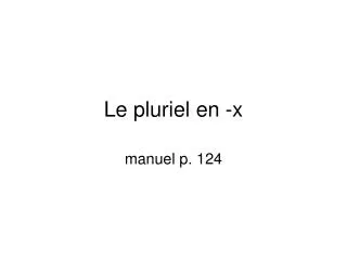 le pluriel en x