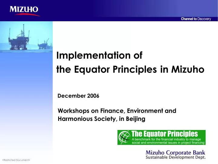 implementation of the equator principles in mizuho