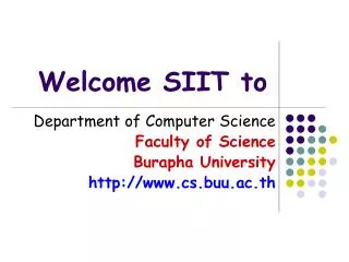 Welcome SIIT to