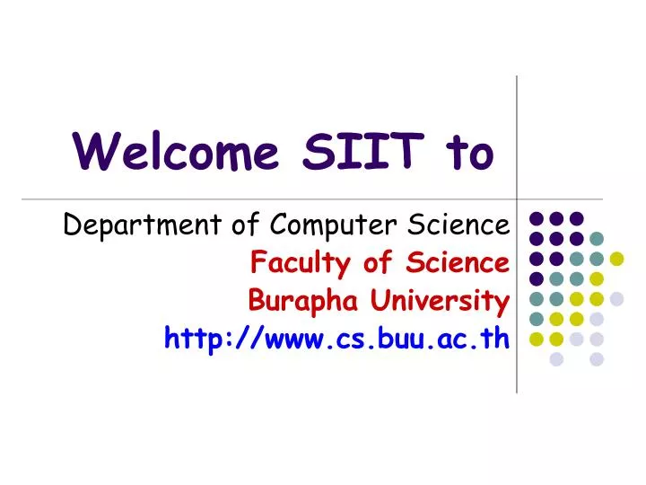 welcome siit to