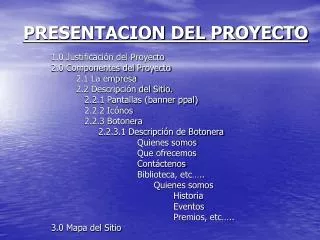 presentacion del proyecto