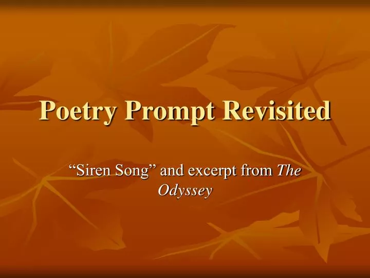 poetry prompt revisited