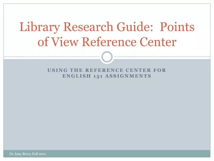 library research guide points of view reference center