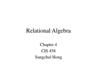 Relational Algebra