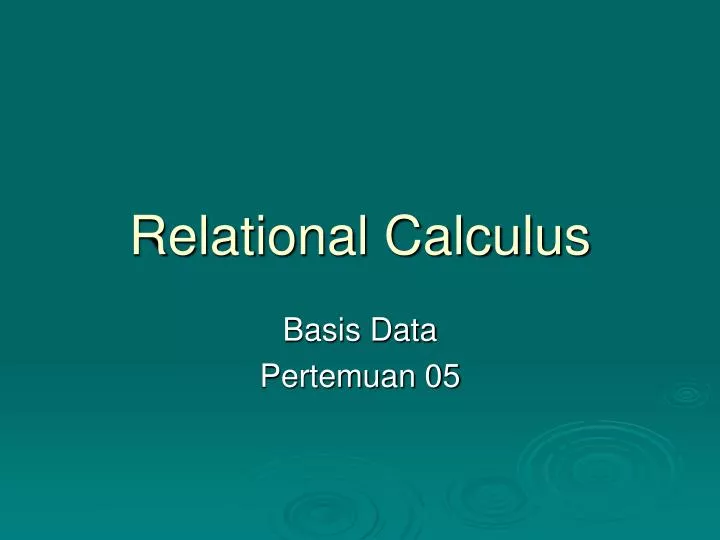 relational calculus