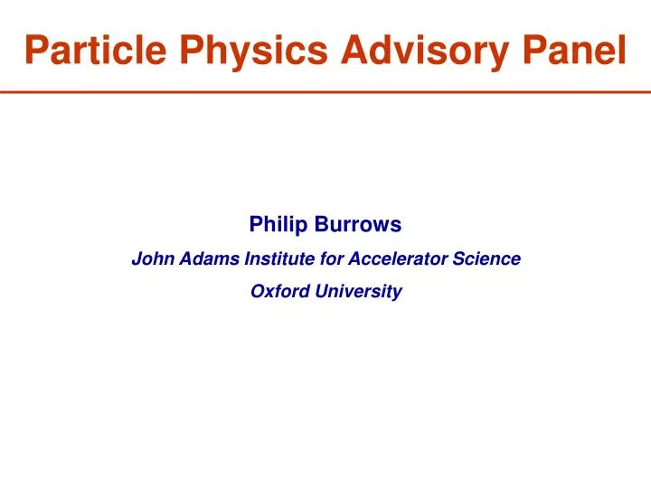 particle physics advisory panel