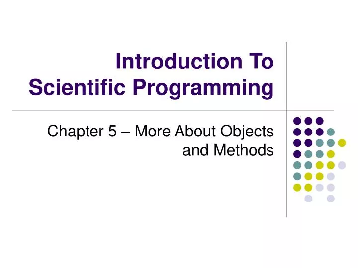 introduction to scientific programming