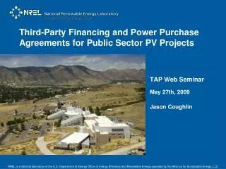 Third-Party Financing and Power Purchase Agreements for Public Sector PV Projects
