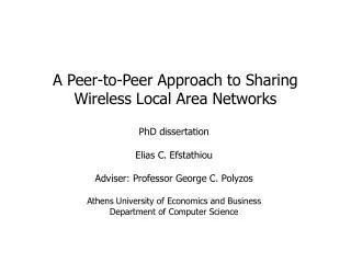 A Peer-to-Peer Approach to Sharing Wireless Local Area Networks