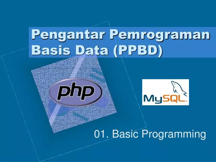 pengantar pemrograman basis data ppbd