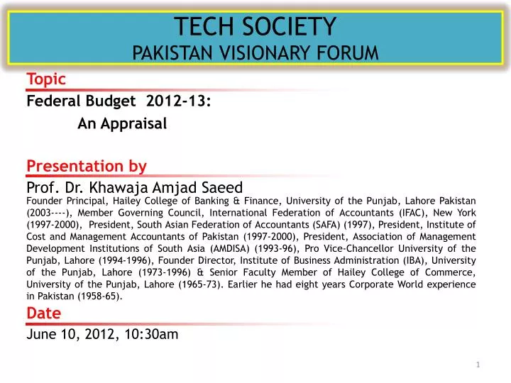 tech society pakistan visionary forum