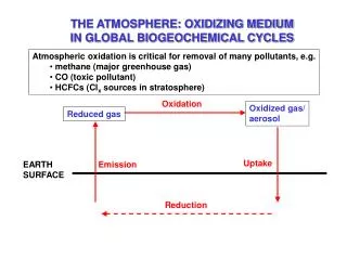 THE ATMOSPHERE: OXIDIZING MEDIUM IN GLOBAL BIOGEOCHEMICAL CYCLES