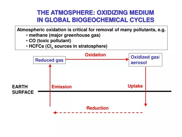 the atmosphere oxidizing medium in global biogeochemical cycles