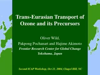 Trans-Eurasian Transport of Ozone and its Precursors