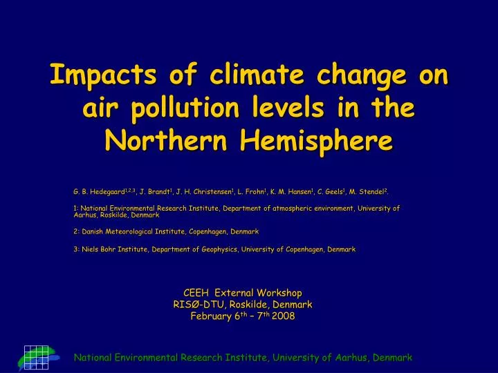 impacts of climate change on air pollution levels in the northern hemisphere