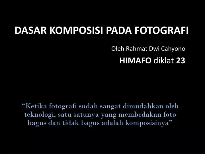 dasar komposisi pada fotografi