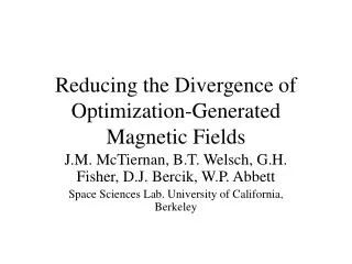 Reducing the Divergence of Optimization-Generated Magnetic Fields