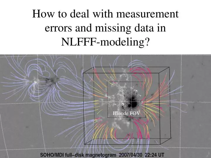 how to deal with measurement errors and missing data in nlfff modeling