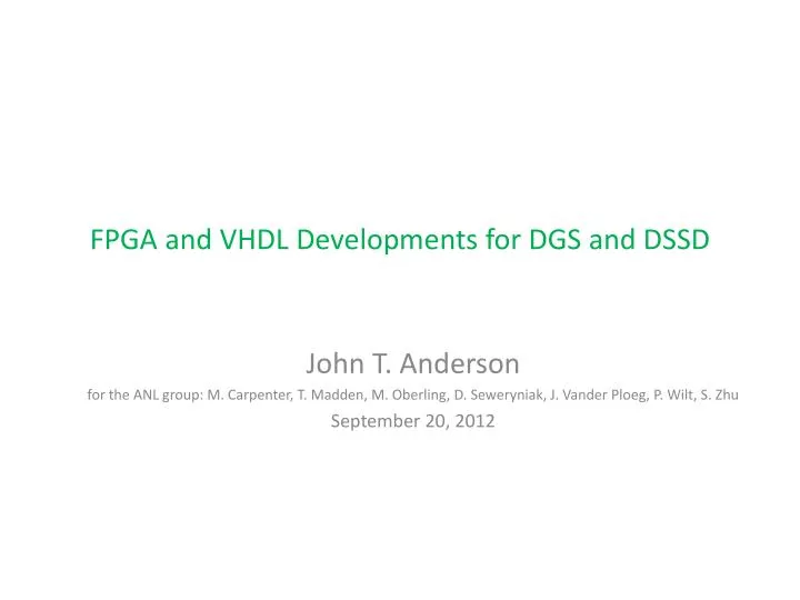fpga and vhdl developments for dgs and dssd