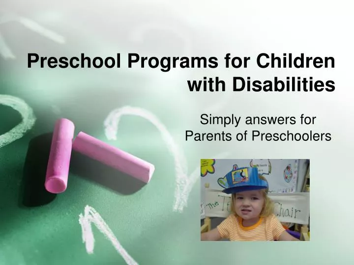 preschool programs for children with disabilities