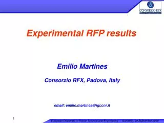 Experimental RFP results