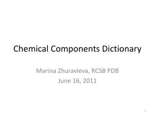 Chemical Components Dictionary