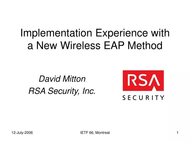 implementation experience with a new wireless eap method