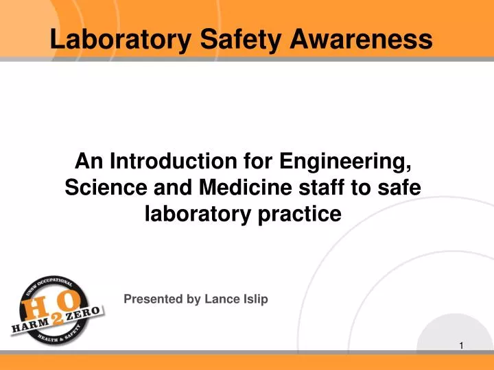 an introduction for engineering science and medicine staff to safe laboratory practice