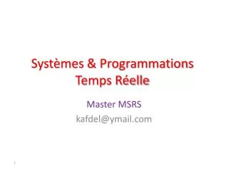 syst mes programmations temps r elle