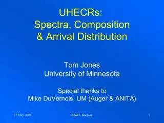 UHECRs: Spectra, Composition &amp; Arrival Distribution