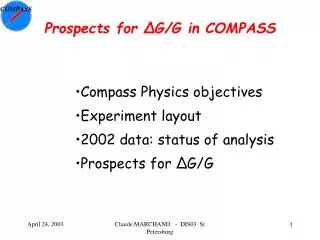 Prospects for ?G/G in COMPASS
