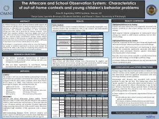 The Aftercare and School Observation System: Characteristics