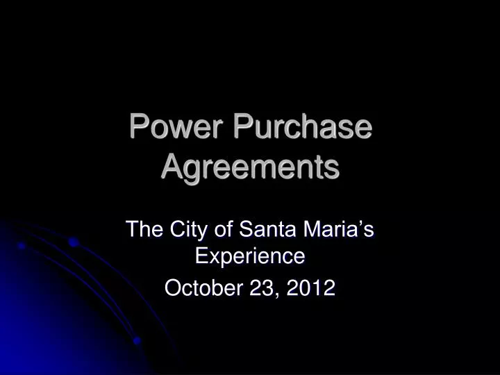power purchase agreements