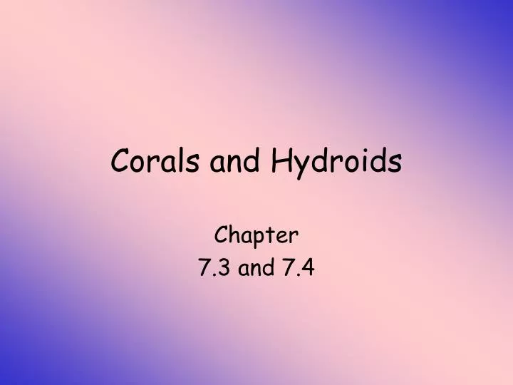 corals and hydroids