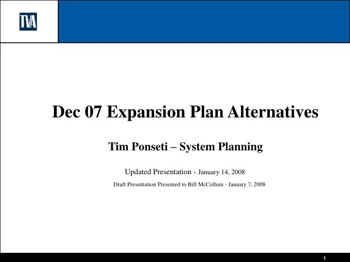 dec 07 expansion plan alternatives tim ponseti system planning